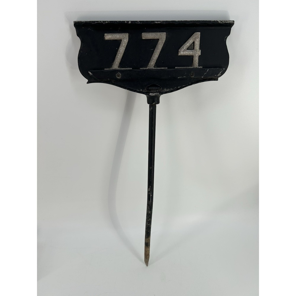 Vintage Cast Aluminum Lawn Address Plaque #774